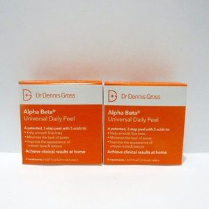 DR DENNIS GROSS ALPHA BETA UNIVERSAL DAILY PEEL 3 TREATMENTS - 2 PC LOT